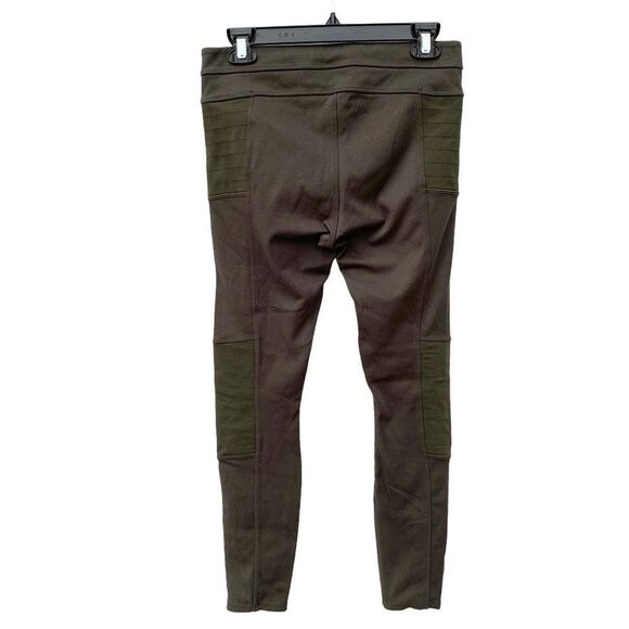 Athleta Size 6 Green Trailsetter Ponte Moto Pants Skinny Leg Athleisure 153249 - Picture 2 of 4